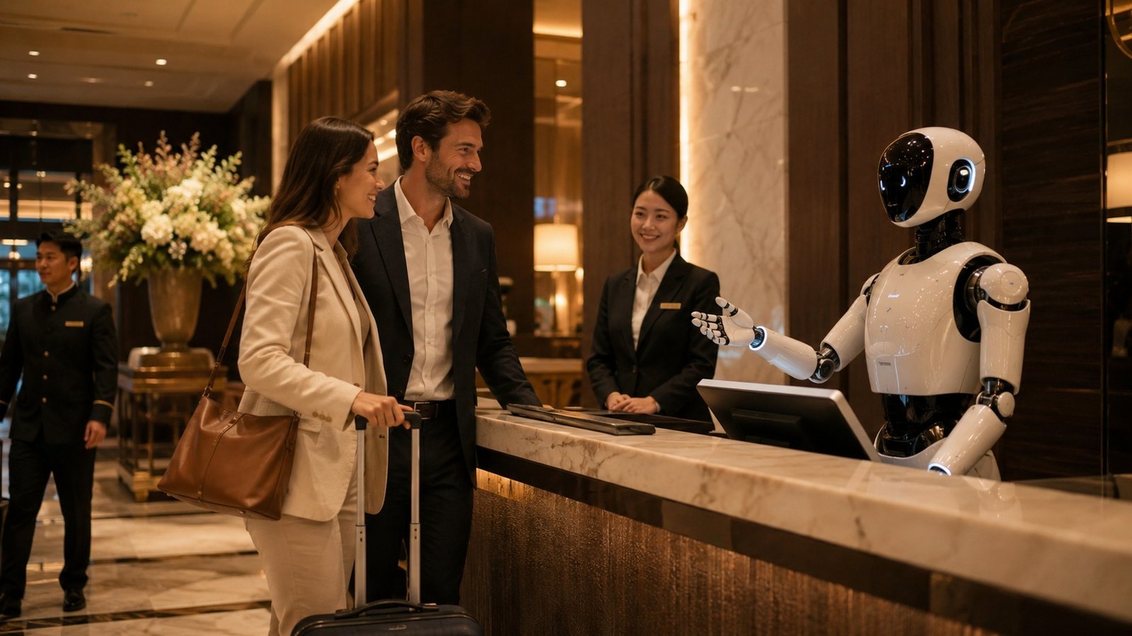 Robot at hotel reception