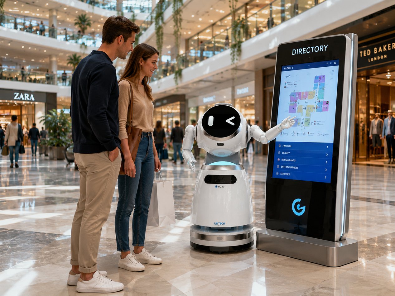 Shopping centre guide robot